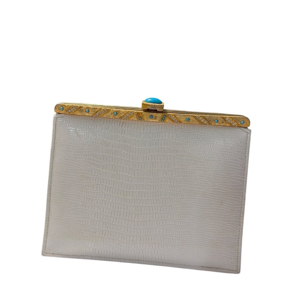 Vintage Meyers White Leather Clutch